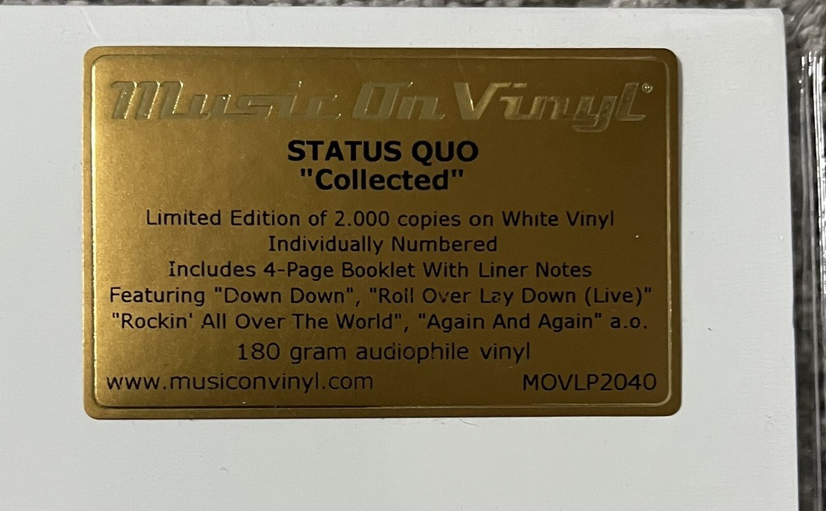 欧2LP Status Quo Collected MOVLP2040 Music On Vinyl 未開封 /00660 Status Quo – Collected – 2 x Vinyl (White, 180g, LP