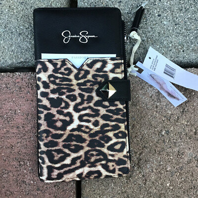 NWT Jessica Simpson Vacation Mode Passport Travel Wallet Black