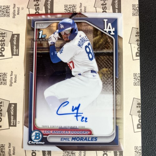 EMIL MORALES 2024 Bowman Chrome 1st AUTO Dodgers CPAEM Centered
