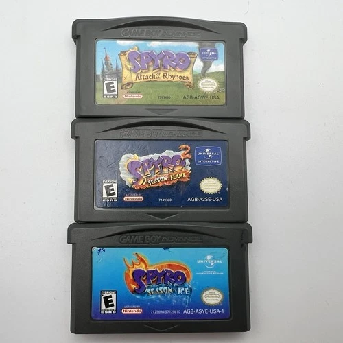 Spyro Attack of the Rhynocs Season Of Fire And Ice Lot Nintendo Game Boy Advance