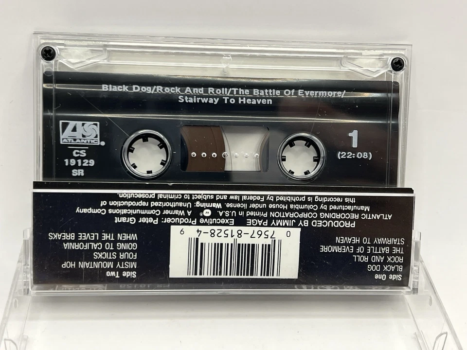 Vintage LED ZEPPELIN IV Zoso 4 Symbols Untitled Cassette Tape CS 19129 Atlantic - Image 4 of 4