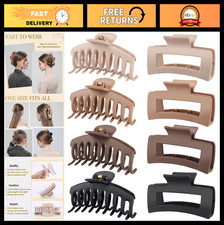Large Hair Claw Clips for Women - 4.3 Inch Matte Banana Clips, Strong Hold for T