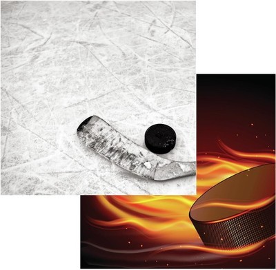 Game Day - Puck & Stick, Ice Hockey DS scrapbook paper - Reminisce GDH031