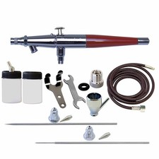 Paasche Airbrush Company Double Action Airbrush Set .55.75 1.05mm heads
