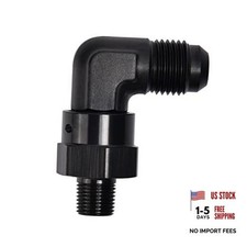 6AN Male Flare to 1/8" NPT 90 Degree Swivel Fitting Adapter 6AN to 1/8"NPT