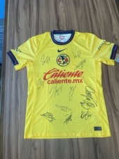 Club America 2024/25 Home Soccer Jersey Size S Signed By The Whole Squad