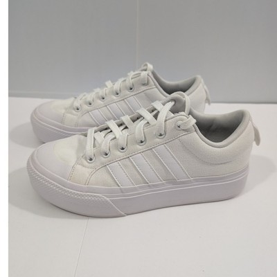 Adidas Bravada 2.0 Platform Sneakers Womens 8 White Canvas Shoes IE2309