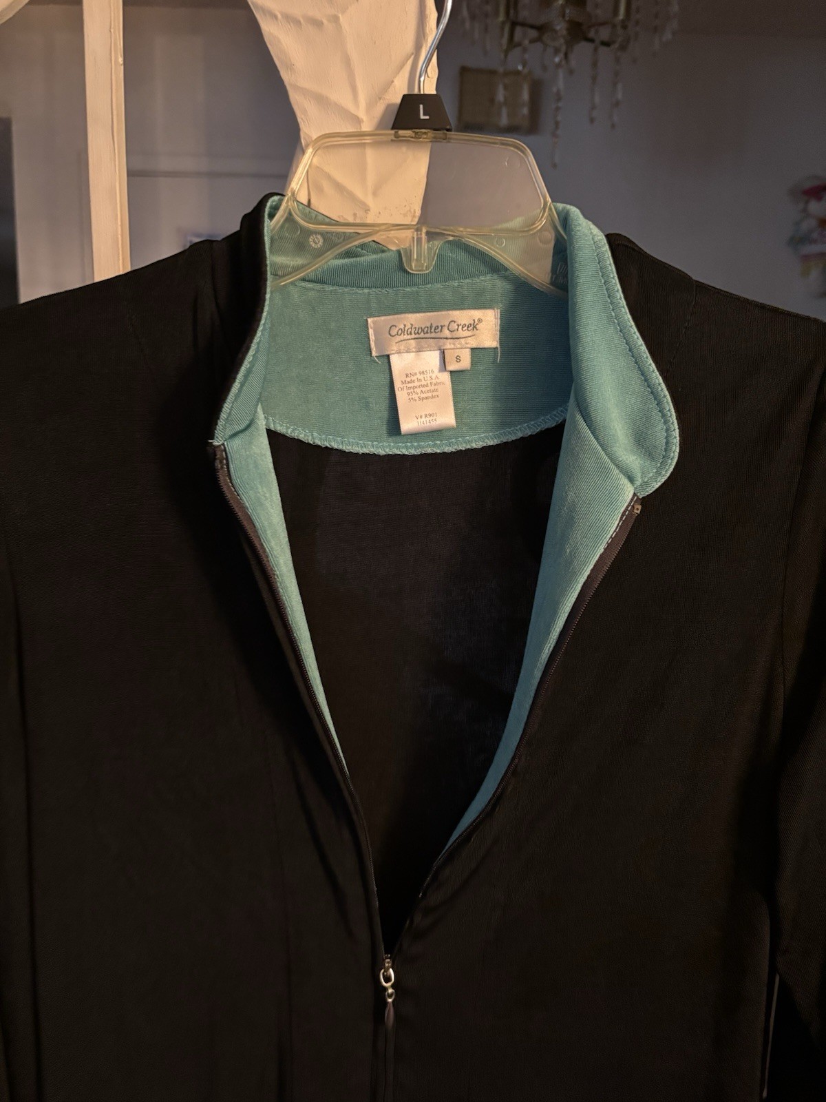 Coldwater Creek Women's Black lightweight casual jacket zip up Sz Small
