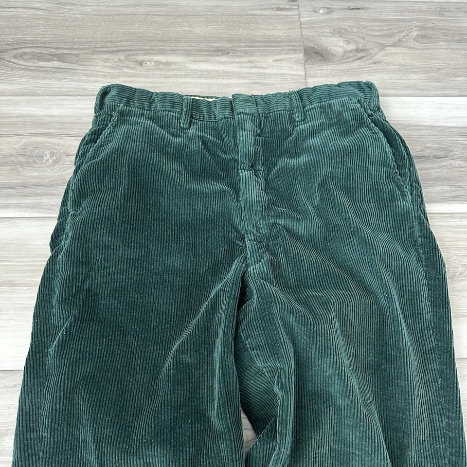 Pantalones de pana verde vintage años 30 40 para hombre cremallera garra 30x27 verde bosque Foto 2 de 4