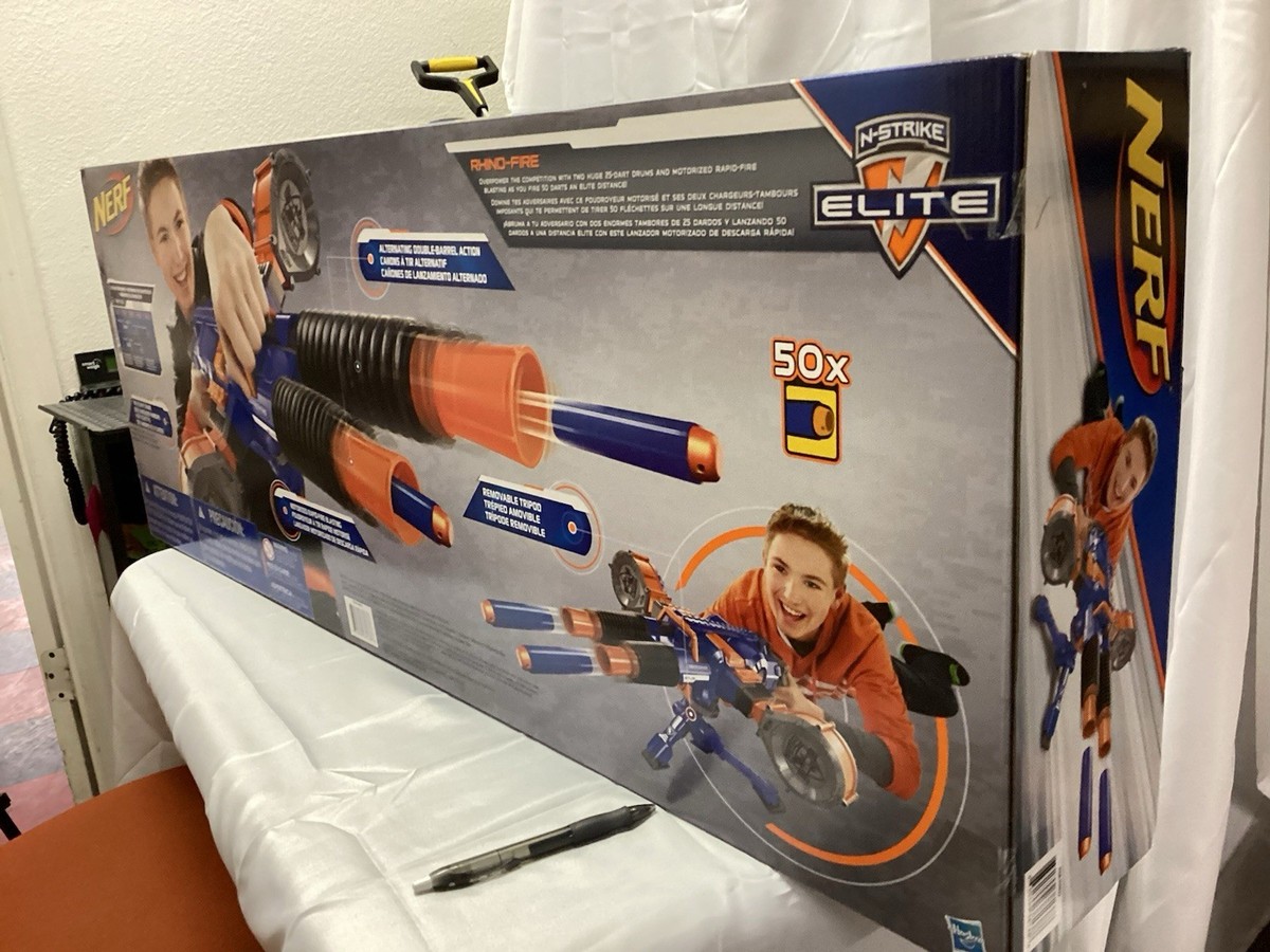 NERF N-strike Elite Blue Rhino Fire Blaster With 100 Darts for