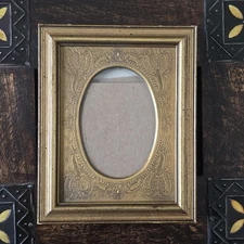 Vintage Ornate Oval Gold Picture Frame 4x5 Baroque Rococo Style Mini Photo Frame