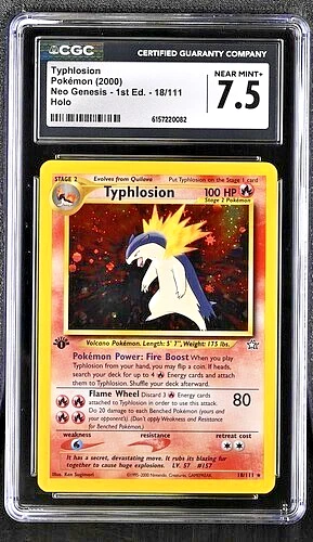 Pokémon Typhlosion 2000 Neo Genesis - 1st Ed. 18/111 Holo CGC 7.5