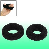 "1.8\"Weite Elastisch Haargummi Pferdesschwanz Zopf-Halter Haarband Schwarz 2Pcs"