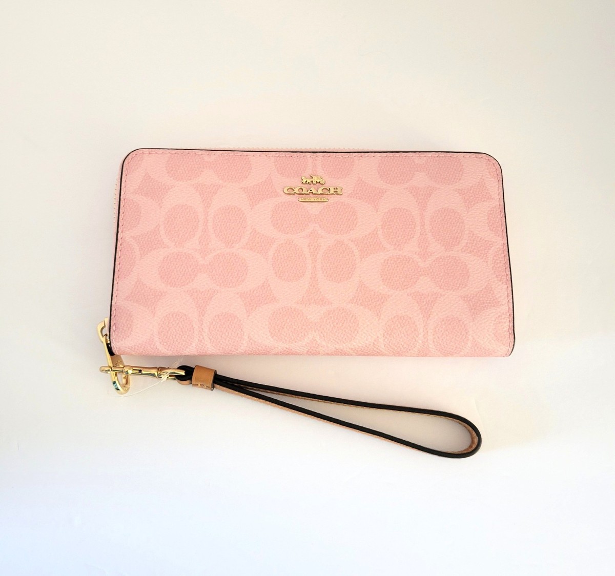 Brand Coach Long Zip Around Wallet in Powder Pink for sale online