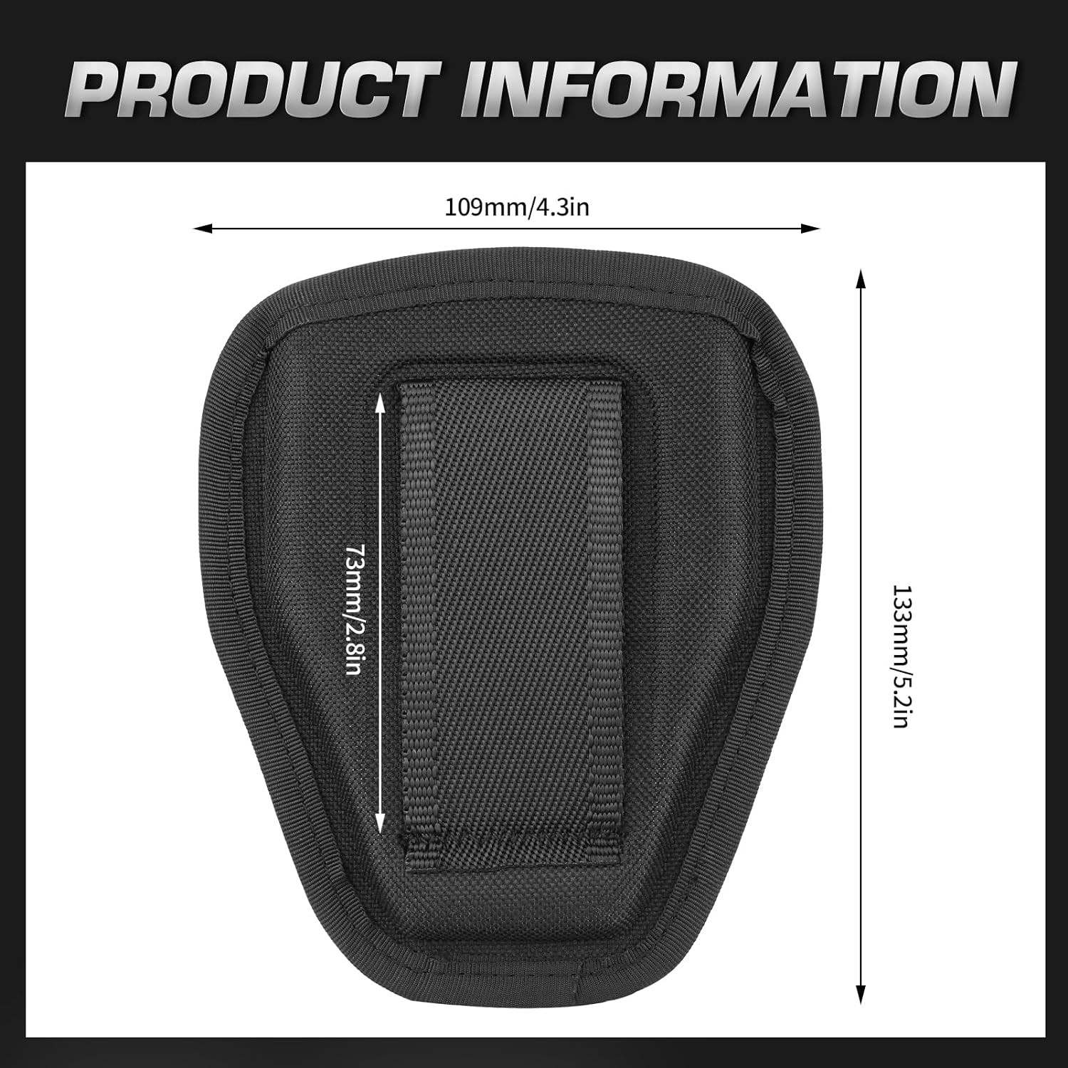 Handcuff Case, Open Top Holder Holster, 600D Nylon Cuff Pouch Black 