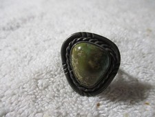 Vintage Native American Handmade Sterling Silver and Turquoise Ring Size 8