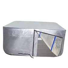  Hot Tub Cover with Insulation170G Polyethylene Spa Cover 95"x95"x35" Silver