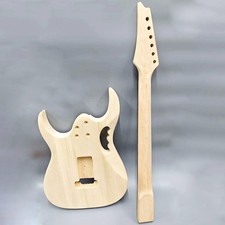 DIY Unfinished Electric Guitar Set: Basswood Body with Rosewood Fingerboard