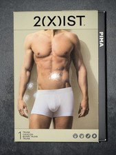 2(X)IST Men's Pima Underwear Size Small 2XIST Trunk White NIB Retails $28