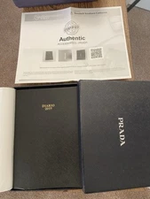 Prada Diary Diario 2019 Black Saffiano Gold Edge Notebook Journal, Needs Glue*
