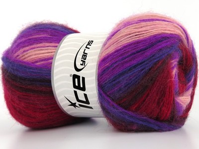 Angora Active 80284 Purple Red Pink Ice Yarns Sport Self-Striping Yarn 100g 546y