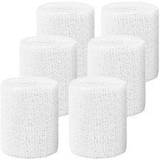 6 Pack 4 Inch Wrist Sweatbands Tennis Wrist Bands Absorbent Sweat Band for Me...