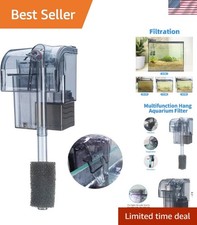 Sleek Wall-Mounted Aquarium Filter for 5-10 Gal - Quiet and Efficient Filtration