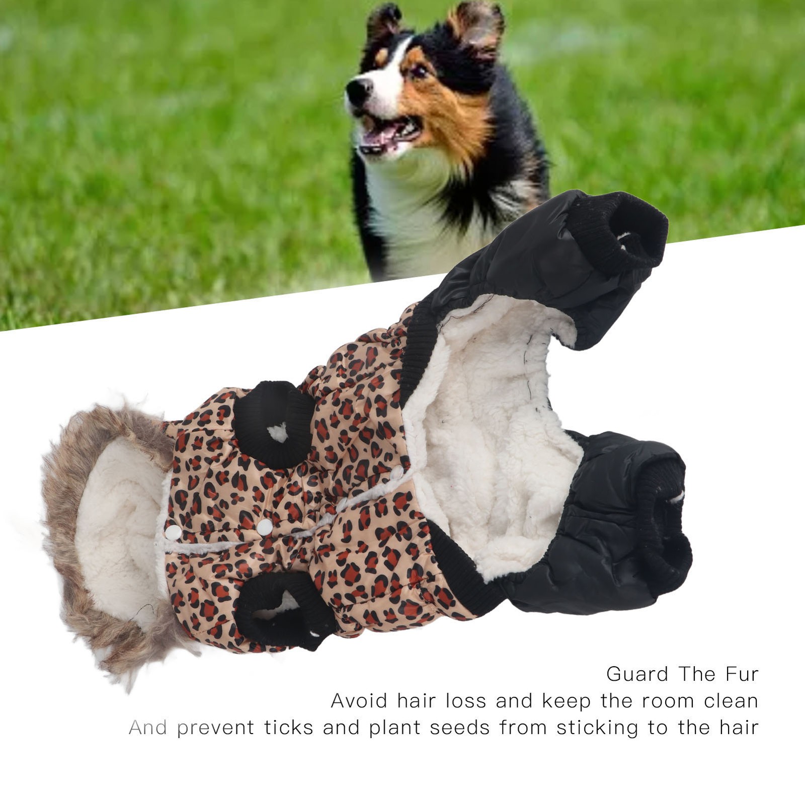 Dog Leopard Print Winter Clothes Cute Thicken Prevent Hair Loss For Small Medium