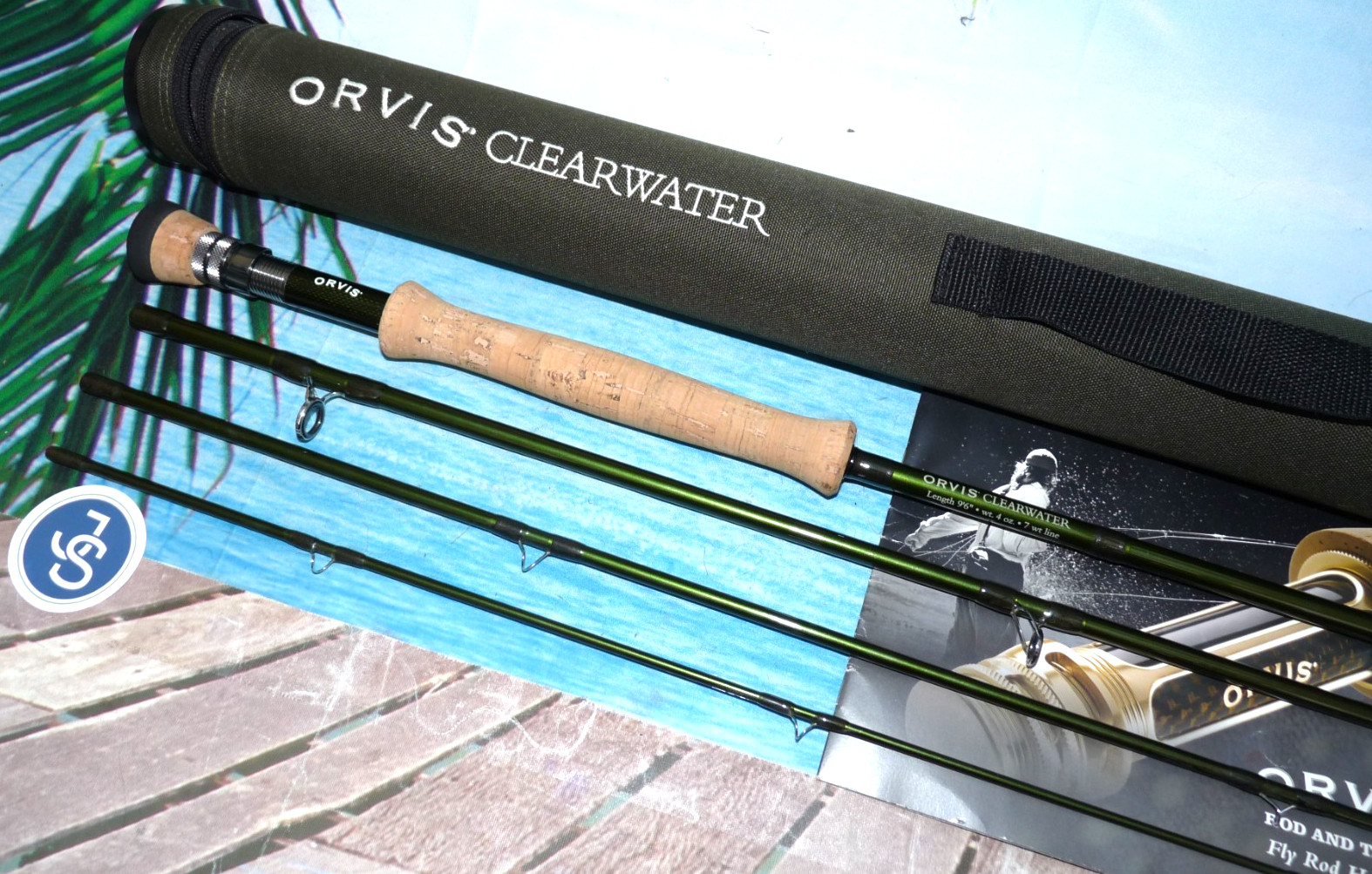 mint coindition Orvis Clearwater 9'6" 4pc carbon travel fly rod #7 &  tube