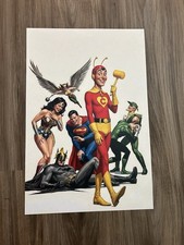 Arte de Superman, Batman, Wonder Woman, Green Arrow, Hawkgirl, El Chapulin Colorado