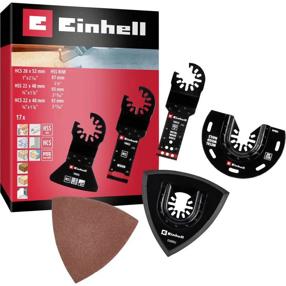 Einhell 708117 17-tlg SB Bimetall Multifunktionswerkzeug-Zubehör-Set 1 St.