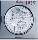 1885 MORGAN SILVER DOLLAR. AU CONDITION. HI GRADE U.S. MINT. BEAUTIFUL COIN