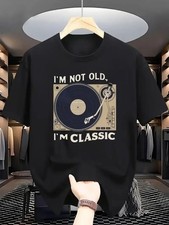 Men's Vintage Vinyl Record Graphic T-Shirt - I'm Not Old I'm A Classic Retro Mu