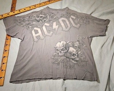 ACDC Liquid Blue Shirt Mens 2XL XXL Gray Hells Bells Graphic Print Band Grunge 