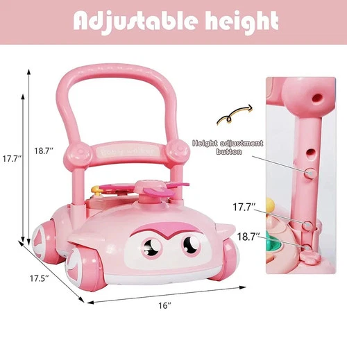 Sit-to-Stand Baby Walker – Interactive Learning Toy with Lights, Music & Speed