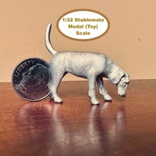 HORSING AROUND Stablemate 1:32 Model Scale SNIFFING FOXHOUND ~ Cast Pewter Dog