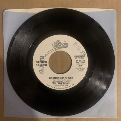 'Til Tuesday, 45 rpm, Promo, VG+, Coming Up Close, 34-06571