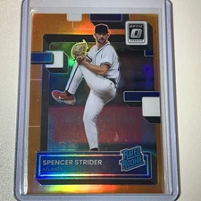 Spencer Strider 2022 Donruss Optic Rated Rookie RC Orange Prizm #d /125 Braves