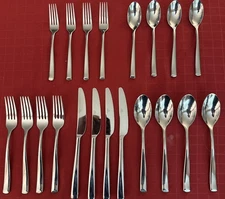 ADDISON By Mikasa Stainless Glossy Tips Up 20pc Service For 4