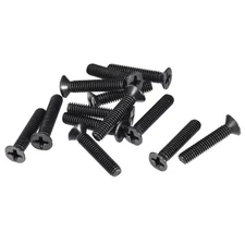 M4 x 20mm Phillips Flat Head Screws Carbon Steel Machine Screws Black 50pcs