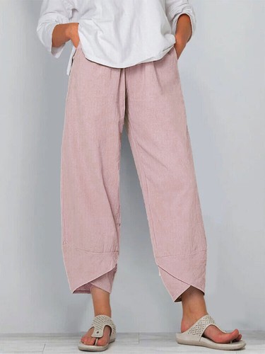 Ladies Summer Cotton Linen Baggy Trousers Plus Size Womens Casual Harem Pants UK - Picture 14 of 20