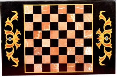 36'' x 24'' Marble Chess Table Top Inlay Pietra Dura Floral handicraft Art Work 