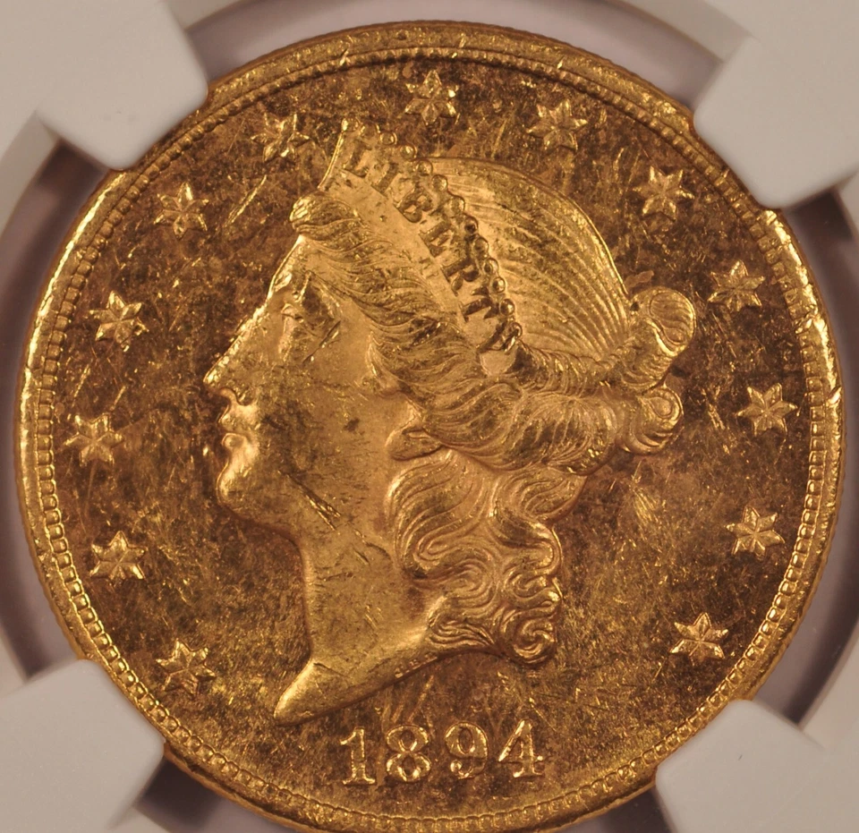 1894 $20 Liberty Gold Double Eagle NGC MS-60-PL Proof Like Pre-1933 Gold - Image 3 of 4