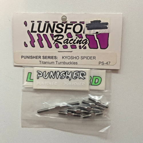 LUNSFORD KYOSHO SPIDER PUNISHER SERIE TITANIUM FIBBIE NUOVE VECCHIO INVENTARIO - Foto 1 di 2