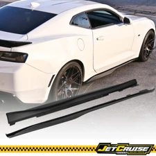 Fits 16-24 Chevrolet Camaro ZL1 Style Glossy Black Side Skirts Rocker Panel - PP