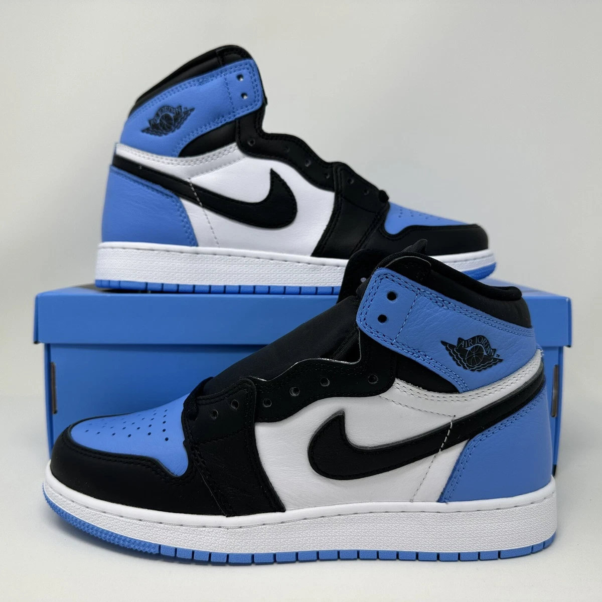 Nike Air Jordan Retro I 1 High OG GS UNC Toe Blu Grade School Size 7y FD1437 400