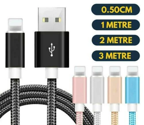 MOLLY MALOU 1M 2M 3M Long Charger & Sync Charging cable for iPhone 11 X XR 8 7 6 SE 11 PRO