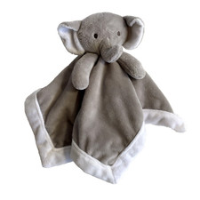 Grey White Elephant Comforter Security Blanket Lovey Plush Little Haven 30cm 12"