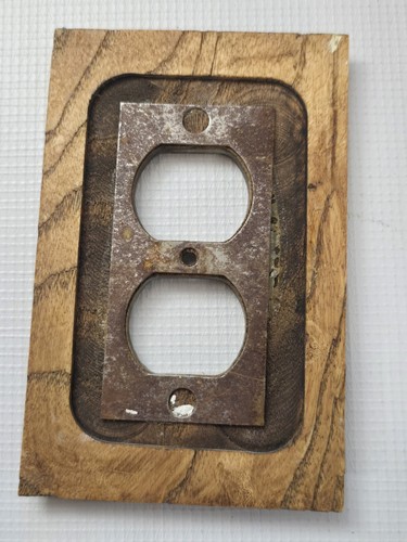Antike Holzplatten - Steckdosenabdeckungen rechteckig rustikal Kabine 1 Schalter 3 Steckdosen - Bild 8 von 12