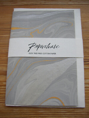 Paperchase Handmarmorierte Baumwolle Karte Grau + Metallic Silber/Gold Luxus Handwerker